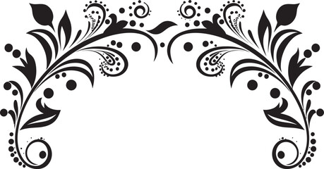 Sophisticated Swirls Black Emblem with Monochrome Doodle Decorations Ornate Outlines Sleek Logo Design Highlighting Doodle Decorative Element