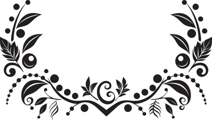 Artistic Adornments Sleek Black Logo Design with Decorative Elements Ornamental Opulence Monochrome Doodle Decorative Icon in Elegant Vector