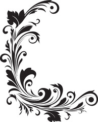 Whirlwind of Whimsy Monochrome Logo Design with Decorative Element Intricate Inks Elegant Decorative Doodle Icon in Sleek Black