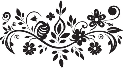 Elegance Embellished Chic Vector Icon Featuring Decorative Doodles Sculpted Spirals Sleek Black Logo with Monochrome Decorative Element