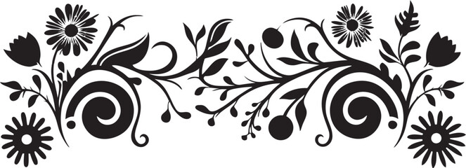Ornate Outlines Monochrome Logo Highlighting Doodle Decorative Element Artistry in Abundance Black Doodle Decorative Icon in Elegant Vector