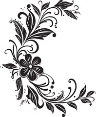 Whimsical Whirls Black Vector Logo with Doodle Decorative Element Intricate Inks Chic Emblem Featuring Doodle Decorative Element in Black