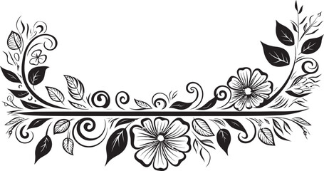 Chic Complexity Monochrome Decorative Element in Elegant Vector Design Whimsy in Waves Black Doodle Logo with Decorative Touch