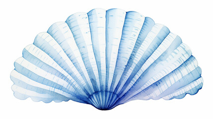 illustration of underwater life object. blue sea shell - obrazy, fototapety, plakaty