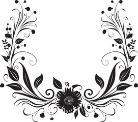 Ink Infusion Monochrome Emblem with Stylish Doodle Decorative Element Sculpted Spirals Black Logo Design with Elegant Decorative Doodles