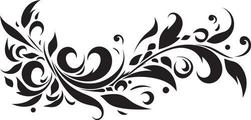Whirlwind of Whimsy Elegant Decorative Element in Sleek Black Sculpted Spirals Monochrome Logo Featuring Doodle Decorations