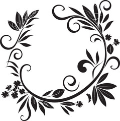 Intricate Inks Chic Vector Icon with Black Doodle Decorative Element Fanciful Flourishes Sleek Emblem Highlighting Decorative Doodles