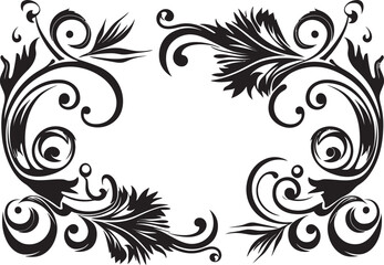 Fototapeta premium Fanciful Flourishes Sleek Emblem Highlighting Decorative Doodles Elegance Embellished Black Doodle Decorative Logo in Monochrome