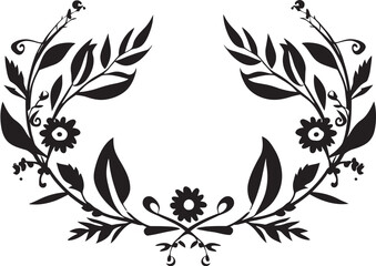 Artistic Adornments Stylish Vector Emblem with Decorative Elements Swirls of Style Elegant Black Logo Design with Doodle Decorations