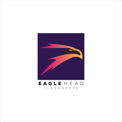 eagle head line art design logo