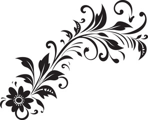 Whimsy in Waves Monochrome Decorative Element in Sleek Black Elegance Embellished Black Logo Design with Stylish Doodle Decorations