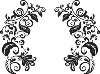 Sophisticated Swirls Monochrome Doodle Decorative Element in Sleek Design Ornate Outlines Elegant Black Emblem with Decorative Doodles