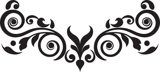 Fanciful Flourishes Chic Emblem with Monochrome Doodle Decorative Element Sophisticated Swirls Elegant Black Logo with Decorative Doodles