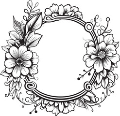 Whirling Wonders Doodle Delight in 90 Words Celestial Charm Black Vector with Doodle Frame