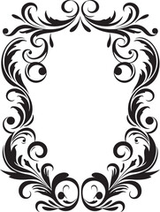 Serene Scrolls Doodle Logo with 90 Words Frame Quirky Quill Doodle Delight in Black Vector