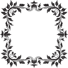 Intricate Inks Chic Vector Icon with Black Doodle Decorative Frame Fanciful Flourishes Sleek Emblem Highlighting Decorative Frame Doodles