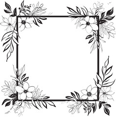 Noir Nectar Savoring the Essence of Doodle Decorative Frame Vector Black Logo Design Ethereal Ensemble A Symphony of Elements in Doodle Decorative Frame Vector Black Logo Symbol