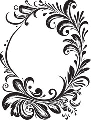 Noir Odyssey A Journey into Elegance with Doodle Decorative Frame Vector Black Logo Symbol Whirling Whimsy Spiraling into Playful Creativity with Doodle Decorative Frame Vector Black Logo Design