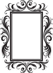 Sculpted Spirals Sleek Black Logo with Monochrome Decorative Frame Element Fanciful Flourishes Elegant Decorative Doodle Frame Icon with Black Touch