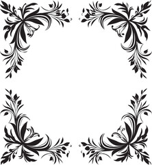 Doodle Delight Stylish Black Logo Design with Decorative Frame Element Ornamental Opulence Sleek Icon Showcasing Black Doodle Decorative Frame