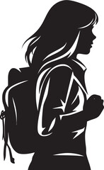 SheThrives Empowering Black Vector Logo Symbol for Female Students EduElegance Black Logo Design Icon Reflecting Stylish Female Students