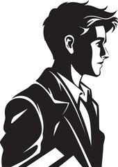 Masculine Mastery Bold Vector Symbol in Black Logo for Male Students Dynamic Delineation Black Icon Symbol of Male Student Excellence in Design