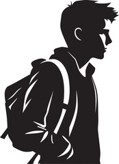 Virtuoso Vision Masculine Vector Symbol in Black Logo Design Pinnacle Pursuit Achieving Heights with Black Icon for Male Students