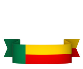 Benin flag element design national independence day banner ribbon png
