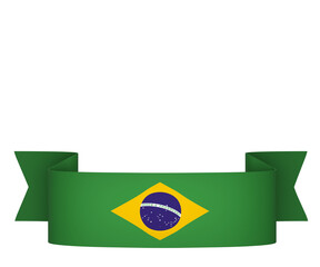 Brazil flag element design national independence day banner ribbon png
