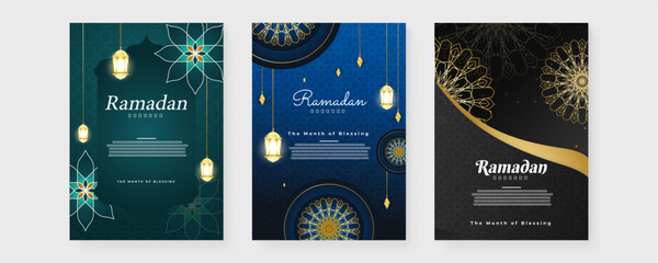 Colorful colourful vector ramadan kareem greeting card template. Ramadan background for banner, greeting card, poster, social media, flyer, card, cover, or brochure