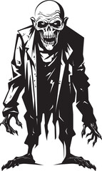 Fototapeta na wymiar Zombie Zephyr Dynamic Black Logo Design with a Scary Old Man Icon Undead Uproar Sleek Vector Icon Embracing the Terrifying Presence of a Zombie in Black