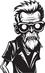 Zombie Zenith Vector Black Icon Expressing the Frightening Old Man Elderly Eerie Dynamic Black Logo Design for the Spooky Undead