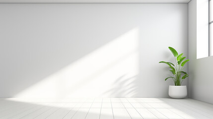 empty white office wall loft interior 3d rendering illustration