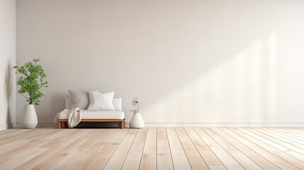 Fototapeta na wymiar idea of a white empty Scandinavian room interior illustration in sunlight