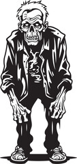 Cadaverous Countenance Sleek Vector Icon Signifying the Spooky Horror of a Zombie in Black Macabre Maestro Black Symbol Embracing the Frightening Terror of a Scary Old Zombie
