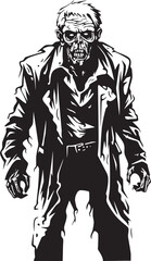 Fototapeta premium Elderly Undead Black Logo Design with a Scary Old Man Icon Zombie Zenith Vector Black Logo Design for the Frightening Undead