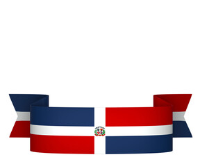 Dominican Republic flag element design national independence day banner ribbon png
