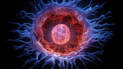A highly detailed representation of the inner cell mass contained within a human blastocyst, the vital foundation for the eventual growth of a human being.