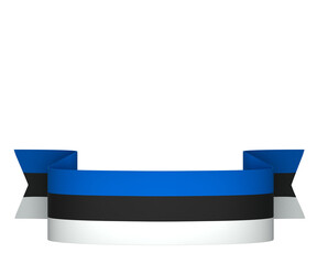 Estonia flag element design national independence day banner ribbon png

