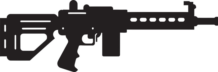 Miniature Marksman Vector Symbol of a Toy Gun in Black 