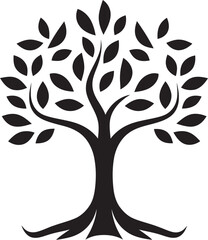 Eco Emblem Vector Tree Plantation Logo in Black Logo Design  - obrazy, fototapety, plakaty