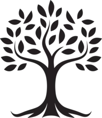 Fotobehang Eco Emblem Vector Tree Plantation Logo in Black Logo Design  © BABBAN