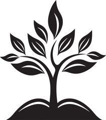 Leafy Commitment Dynamic Black Logo Design for Green Initiatives 
