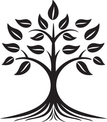 Fototapeta premium Sustainable Growth Iconic Black Symbol of Arbor Commitment 