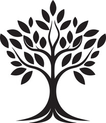 Fototapeta premium Sustainable Growth Iconic Black Symbol of Tree Plantation 
