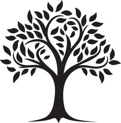 Leafy Commitment Dynamic Black Logo Design for Green Initiatives 