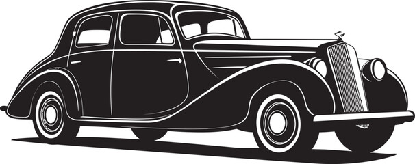 Timeless Charm Iconic Black Symbol Featuring Vintage Car Design 