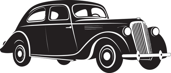 Era Defining Icons Vintage Car Vector Black Logo Elegance 