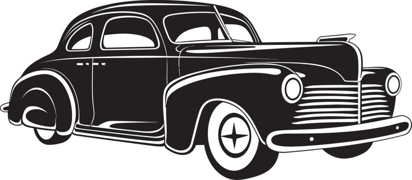 Era Defining Icons Vintage Car Vector Black Logo Elegance 