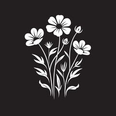 Floral Harmony Sleek Iconic Symbol of Wildflowers in Black 